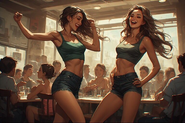 What Happens When Ladies Dance in a Restaurant?